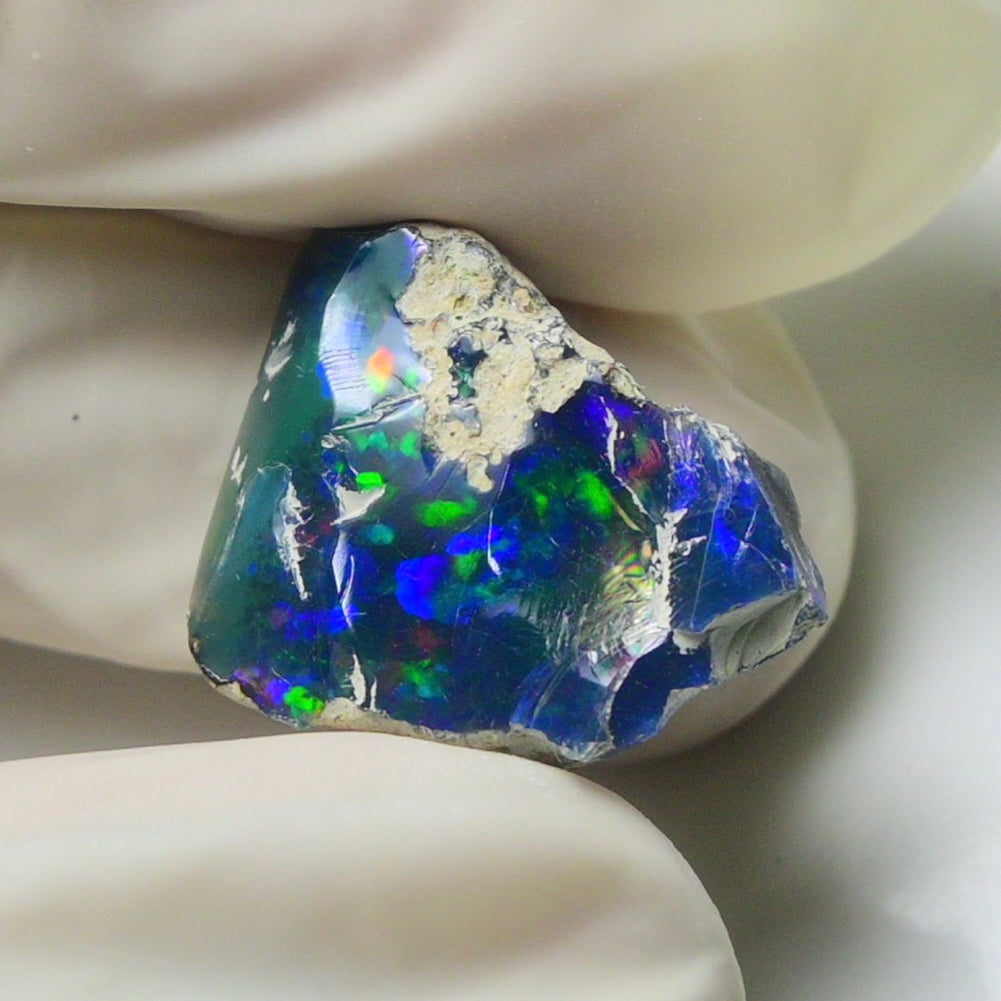 Blue Opal Rough 7.75  Carats | Natural Ethiopian Opal Rough - Ready for Cutting & Jewelry | AAA Grade Opal Raw