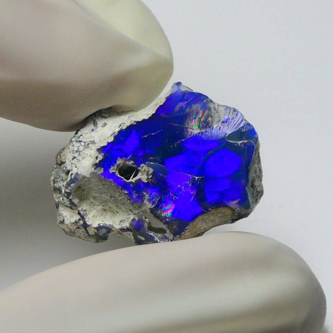 Blue Opal Rough 8.10  Carats | Natural Ethiopian Opal Rough - Ready for Cutting & Jewelry | AAA Grade Opal Raw