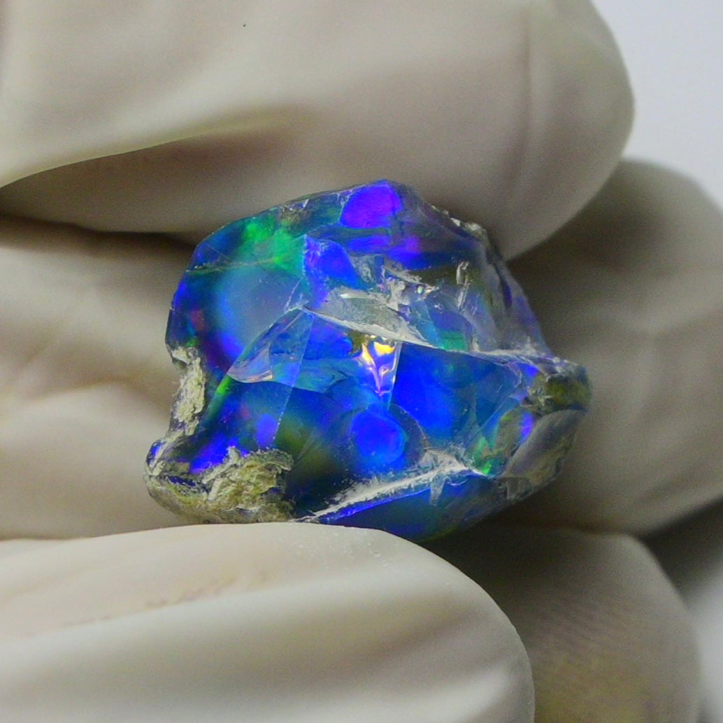 Blue Opal Rough 10.65  Carats | Natural Ethiopian Opal Rough - Ready for Cutting & Jewelry | AAA Grade Opal Raw