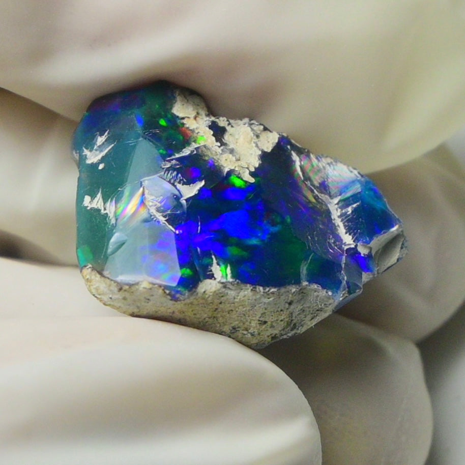 Blue Opal Rough 7.75  Carats | Natural Ethiopian Opal Rough - Ready for Cutting & Jewelry | AAA Grade Opal Raw
