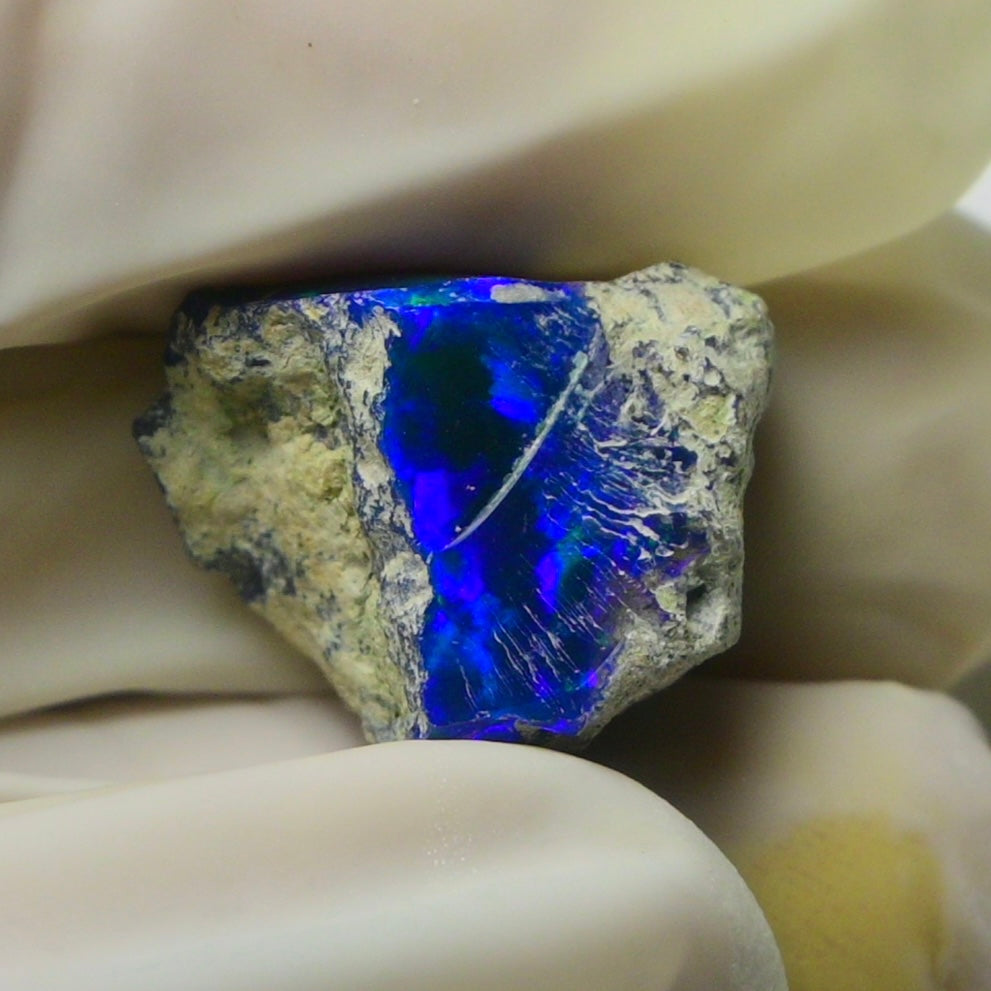 Blue Opal Rough 7.75  Carats | Natural Ethiopian Opal Rough - Ready for Cutting & Jewelry | AAA Grade Opal Raw