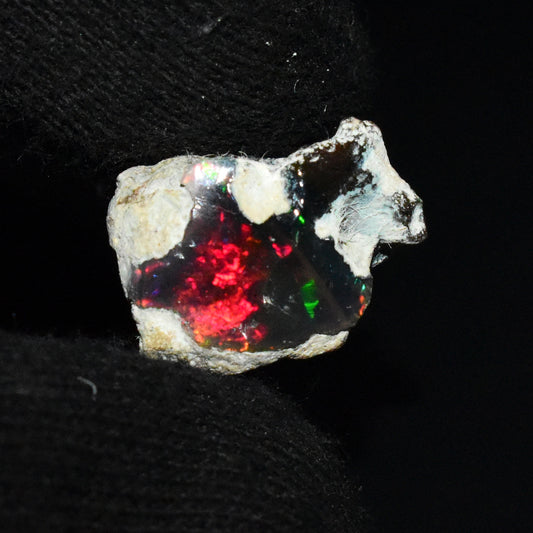 Black Opal Rough 8.85 Carats | Natural Ethiopian Opal Rough - Ready for Cutting & Jewelry | AAA Grade Opal Raw