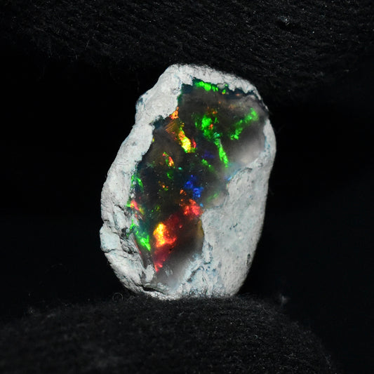 Black Opal Rough 5.75 Carats | Natural Ethiopian Opal Rough - Ready for Cutting & Jewelry | AAA Grade Opal Raw