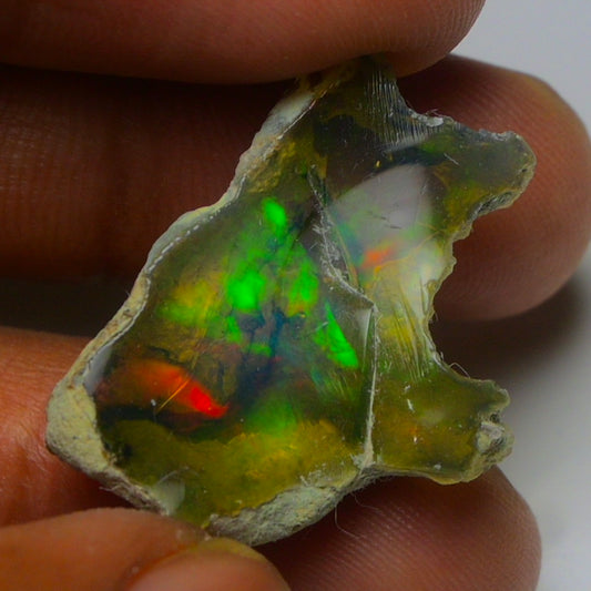 Black Opal 15.20 Carats | Natural Black Ethiopian Opal Rough - Ready for Cutting & Jewelry!