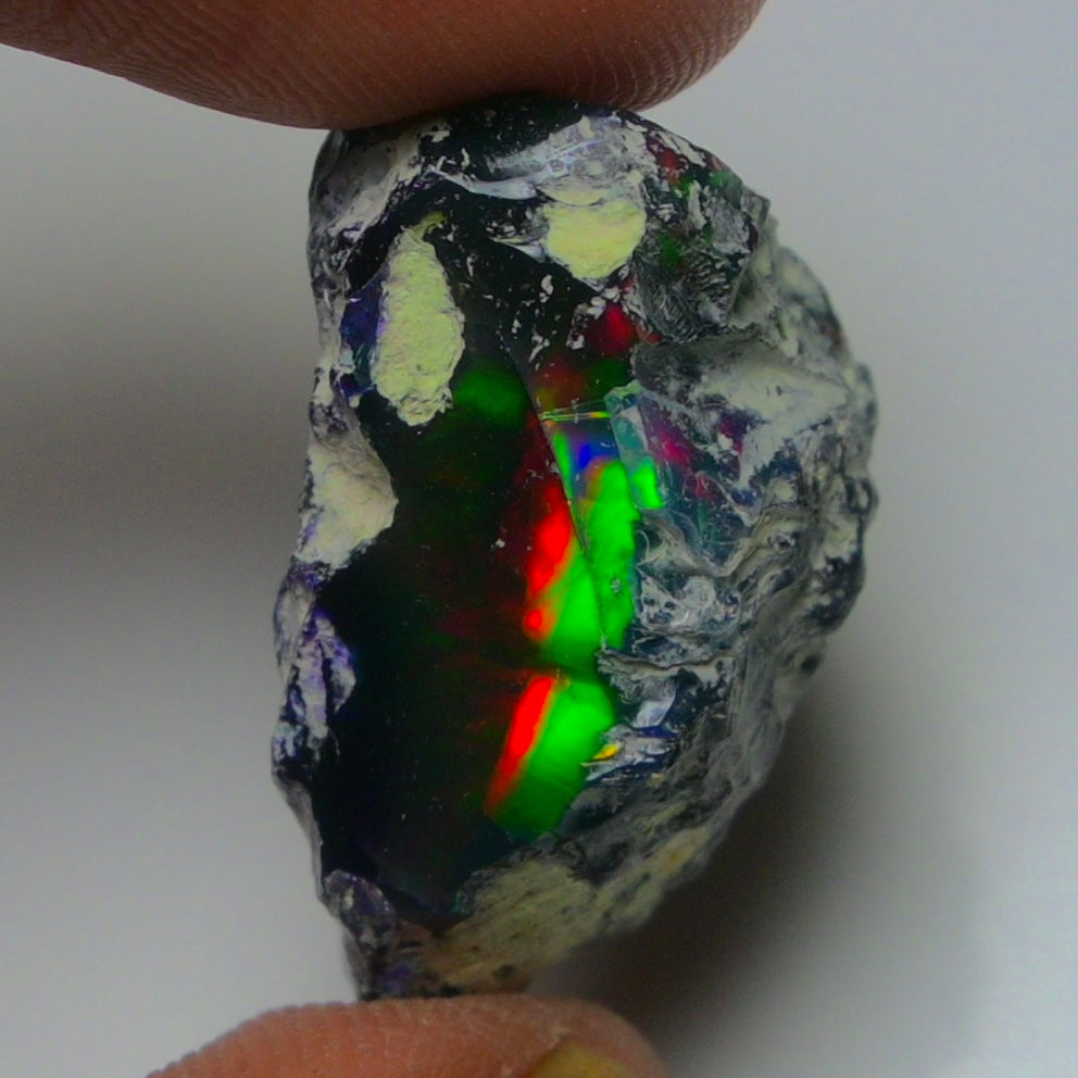 Black Opal 17.85 Carats | Natural Black Ethiopian Opal Rough - Ready for Cutting & Jewelry!