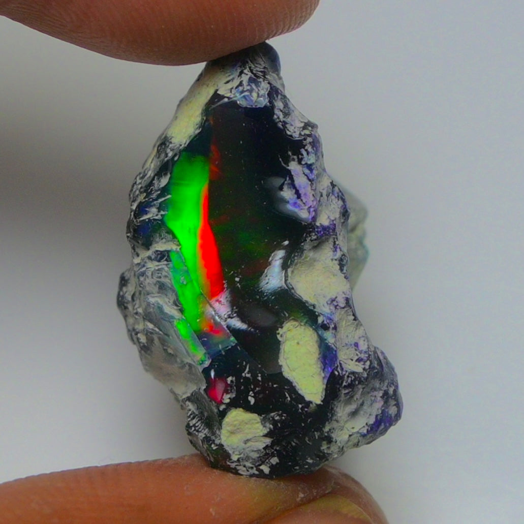 Black Opal 17.85 Carats | Natural Black Ethiopian Opal Rough - Ready for Cutting & Jewelry!