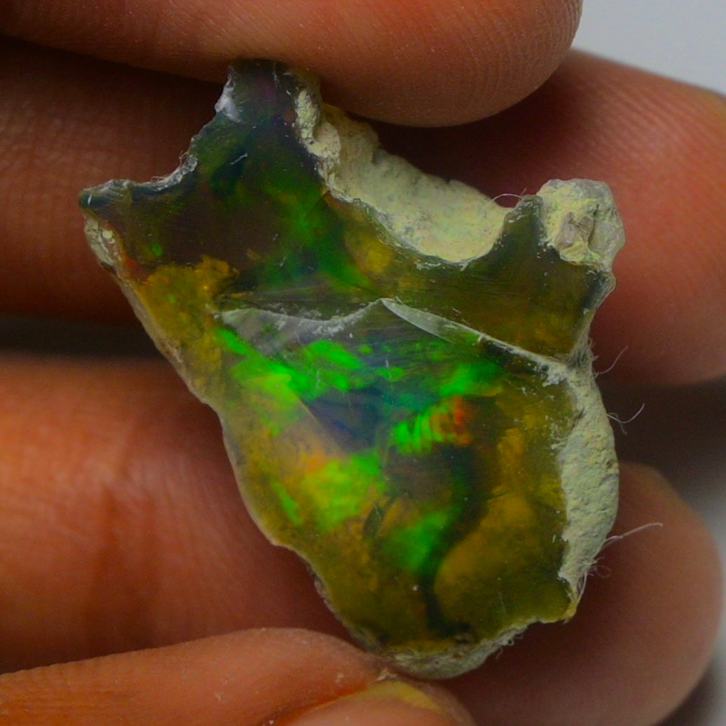 Black Opal 15.20 Carats | Natural Black Ethiopian Opal Rough - Ready for Cutting & Jewelry!