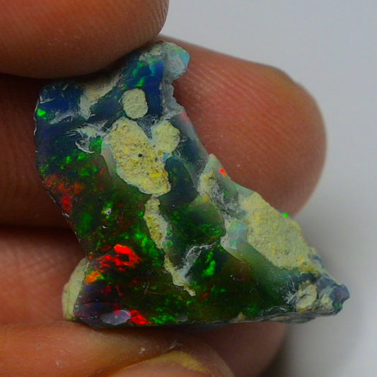 Black Opal 10.45 Carats | Natural Black Ethiopian Opal Rough - Ready for Cutting & Jewelry!