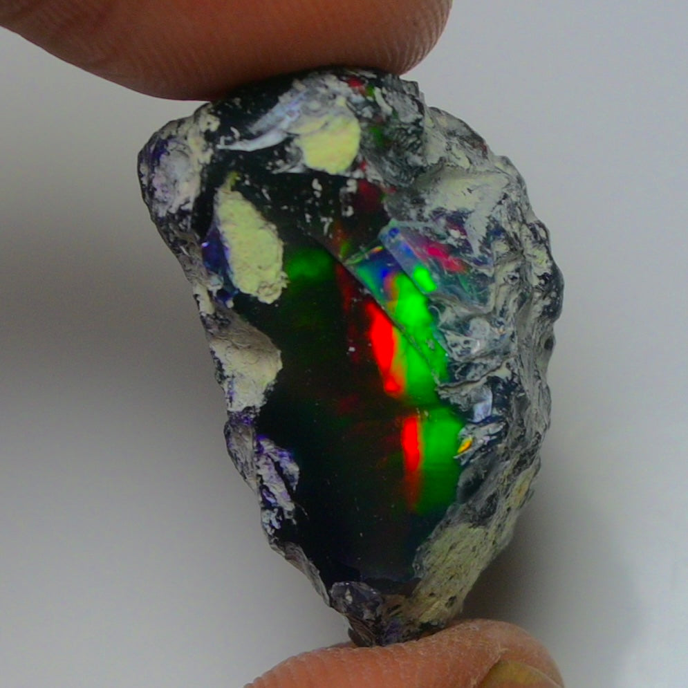 Black Opal 17.85 Carats | Natural Black Ethiopian Opal Rough - Ready for Cutting & Jewelry!