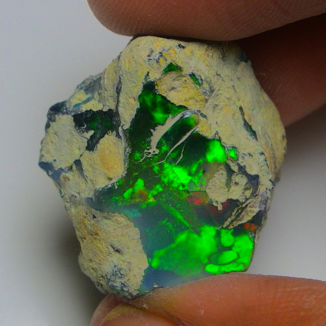 Black Opal 20.40 Carats | Natural Black Ethiopian Opal Rough - Ready for Cutting & Jewelry!