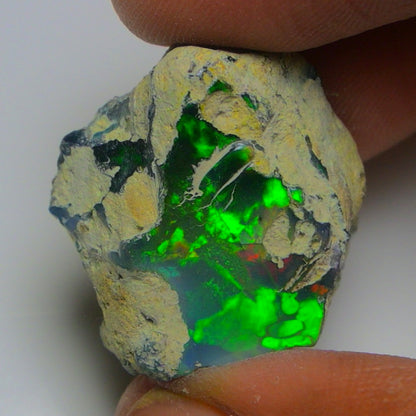 Black Opal 20.40 Carats | Natural Black Ethiopian Opal Rough - Ready for Cutting & Jewelry!