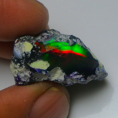 Black Opal 17.85 Carats | Natural Black Ethiopian Opal Rough - Ready for Cutting & Jewelry!