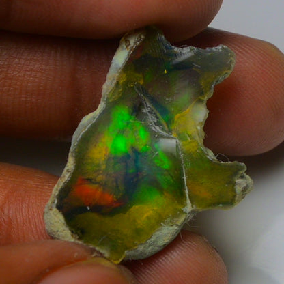 Black Opal 15.20 Carats | Natural Black Ethiopian Opal Rough - Ready for Cutting & Jewelry!