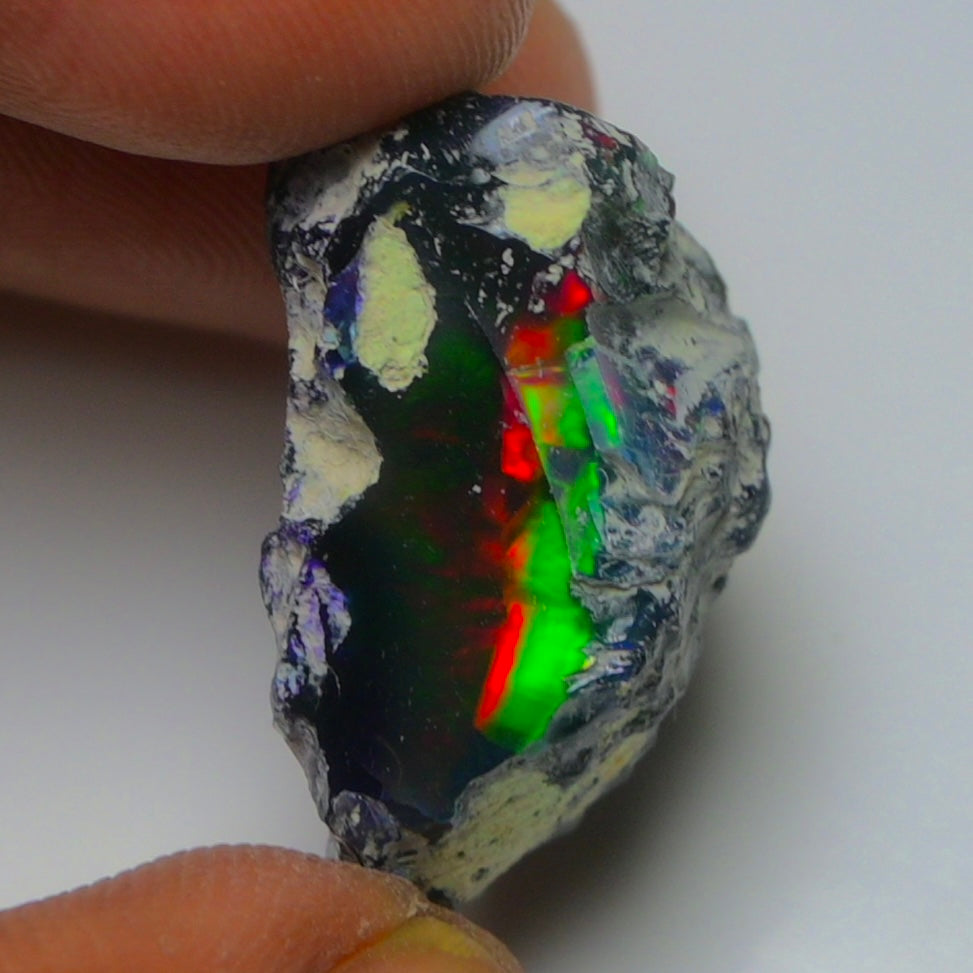 Black Opal 17.85 Carats | Natural Black Ethiopian Opal Rough - Ready for Cutting & Jewelry!