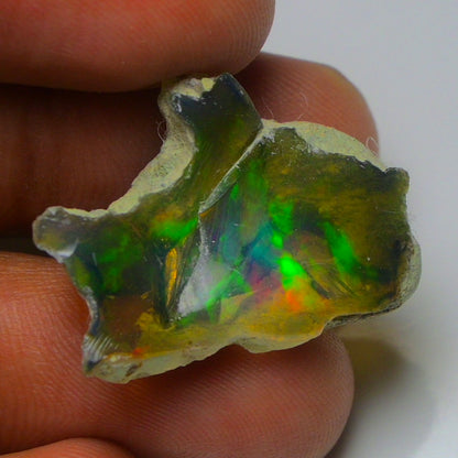Black Opal 15.20 Carats | Natural Black Ethiopian Opal Rough - Ready for Cutting & Jewelry!
