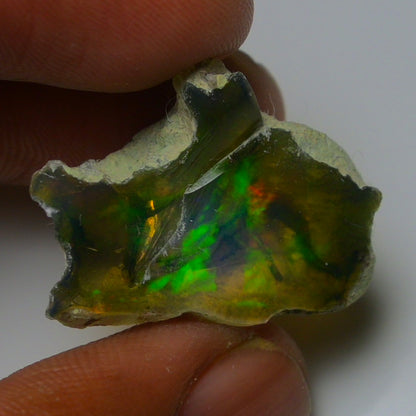 Black Opal 15.20 Carats | Natural Black Ethiopian Opal Rough - Ready for Cutting & Jewelry!
