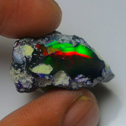 Black Opal 17.85 Carats | Natural Black Ethiopian Opal Rough - Ready for Cutting & Jewelry!
