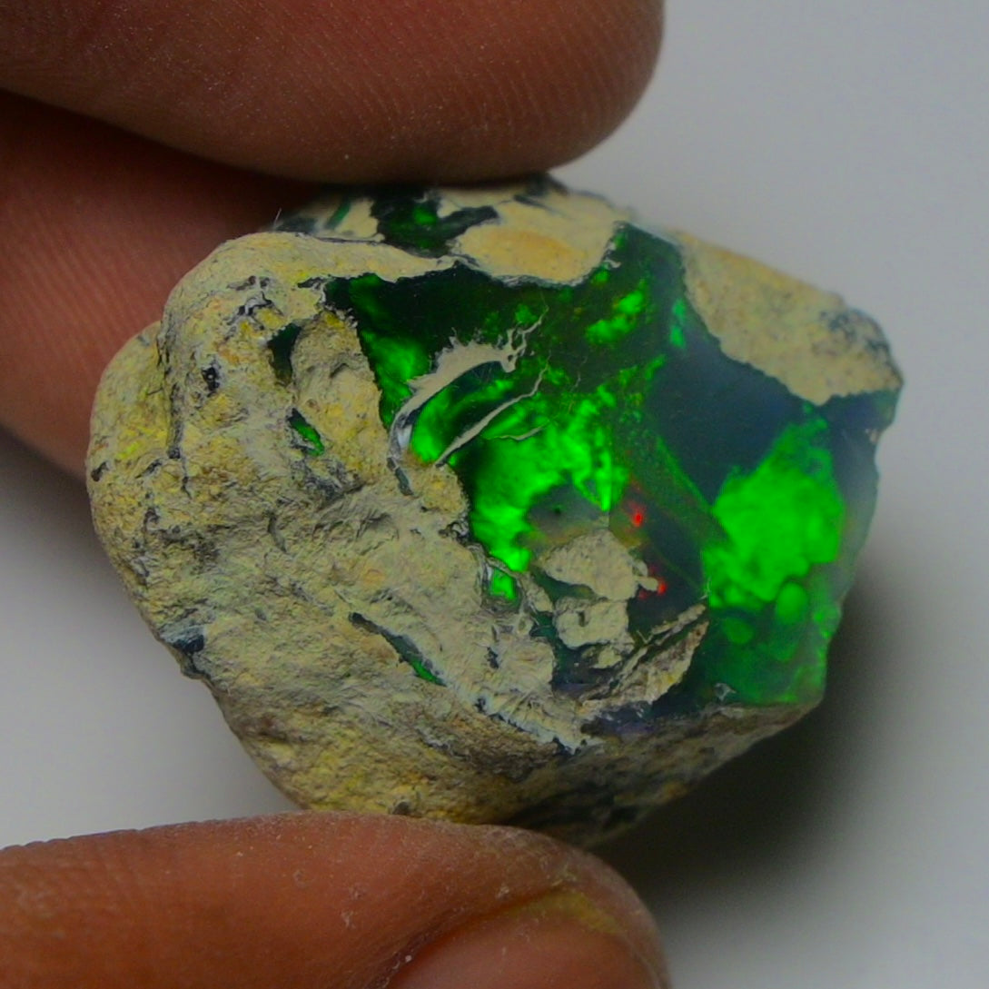 Black Opal 20.40 Carats | Natural Black Ethiopian Opal Rough - Ready for Cutting & Jewelry!