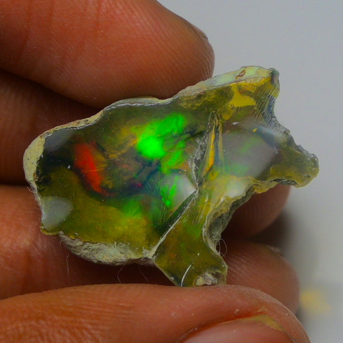 Black Opal 15.20 Carats | Natural Black Ethiopian Opal Rough - Ready for Cutting & Jewelry!