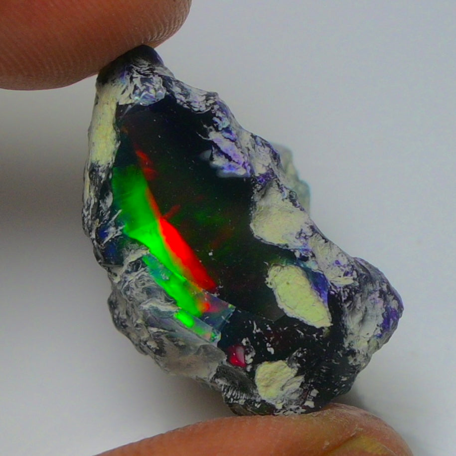 Black Opal 17.85 Carats | Natural Black Ethiopian Opal Rough - Ready for Cutting & Jewelry!