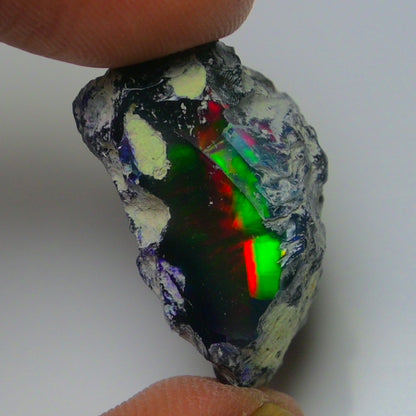 Black Opal 17.85 Carats | Natural Black Ethiopian Opal Rough - Ready for Cutting & Jewelry!