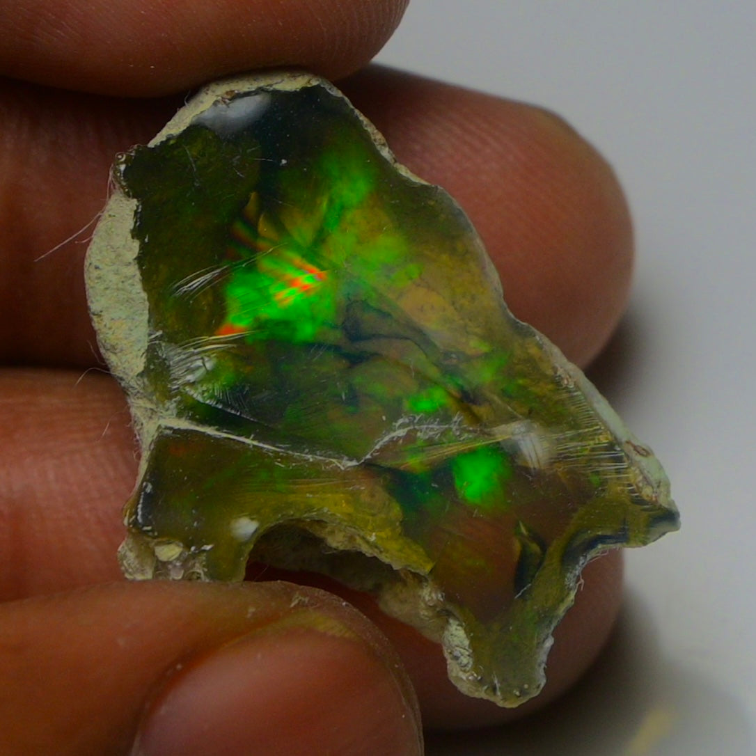 Black Opal 15.20 Carats | Natural Black Ethiopian Opal Rough - Ready for Cutting & Jewelry!