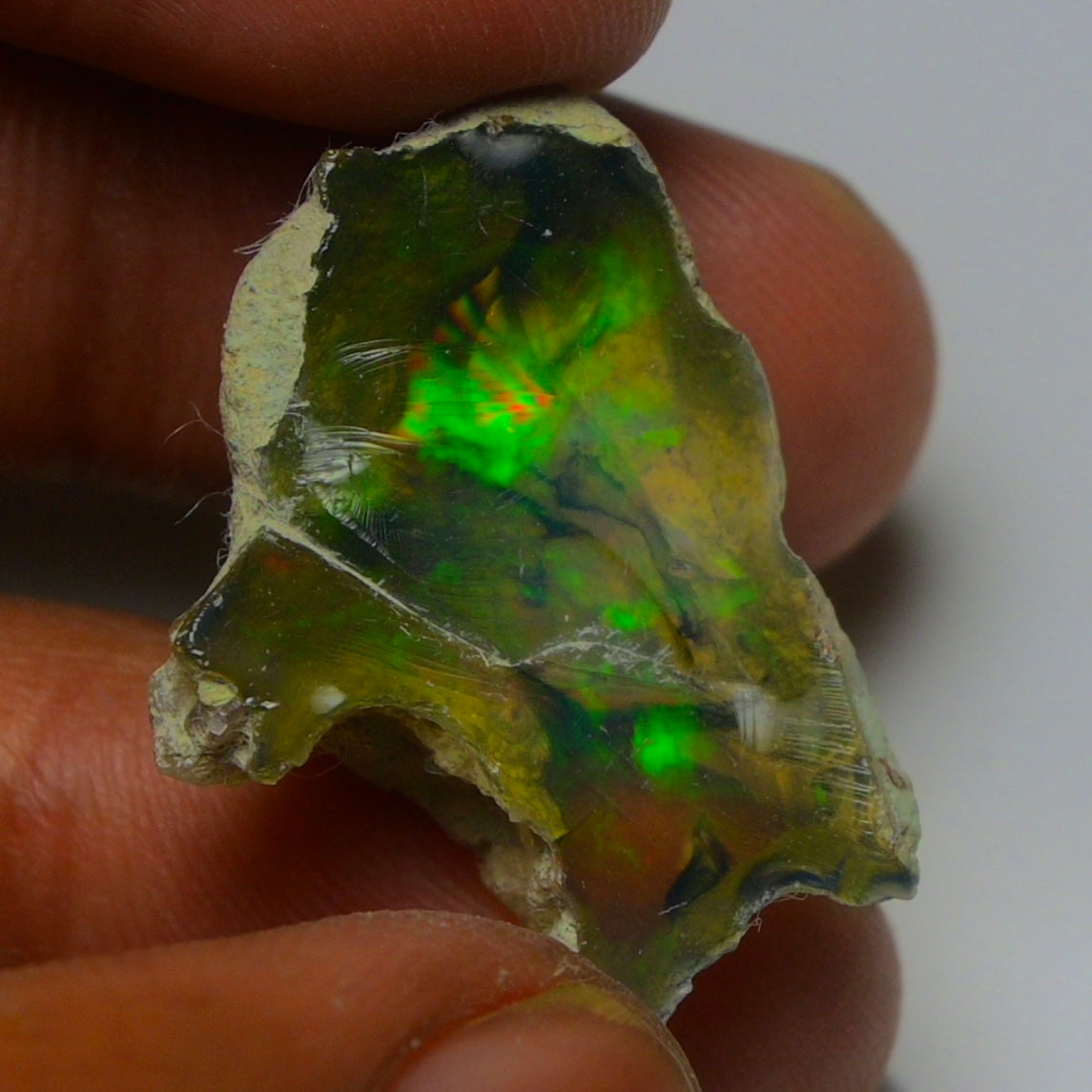 Black Opal 15.20 Carats | Natural Black Ethiopian Opal Rough - Ready for Cutting & Jewelry!