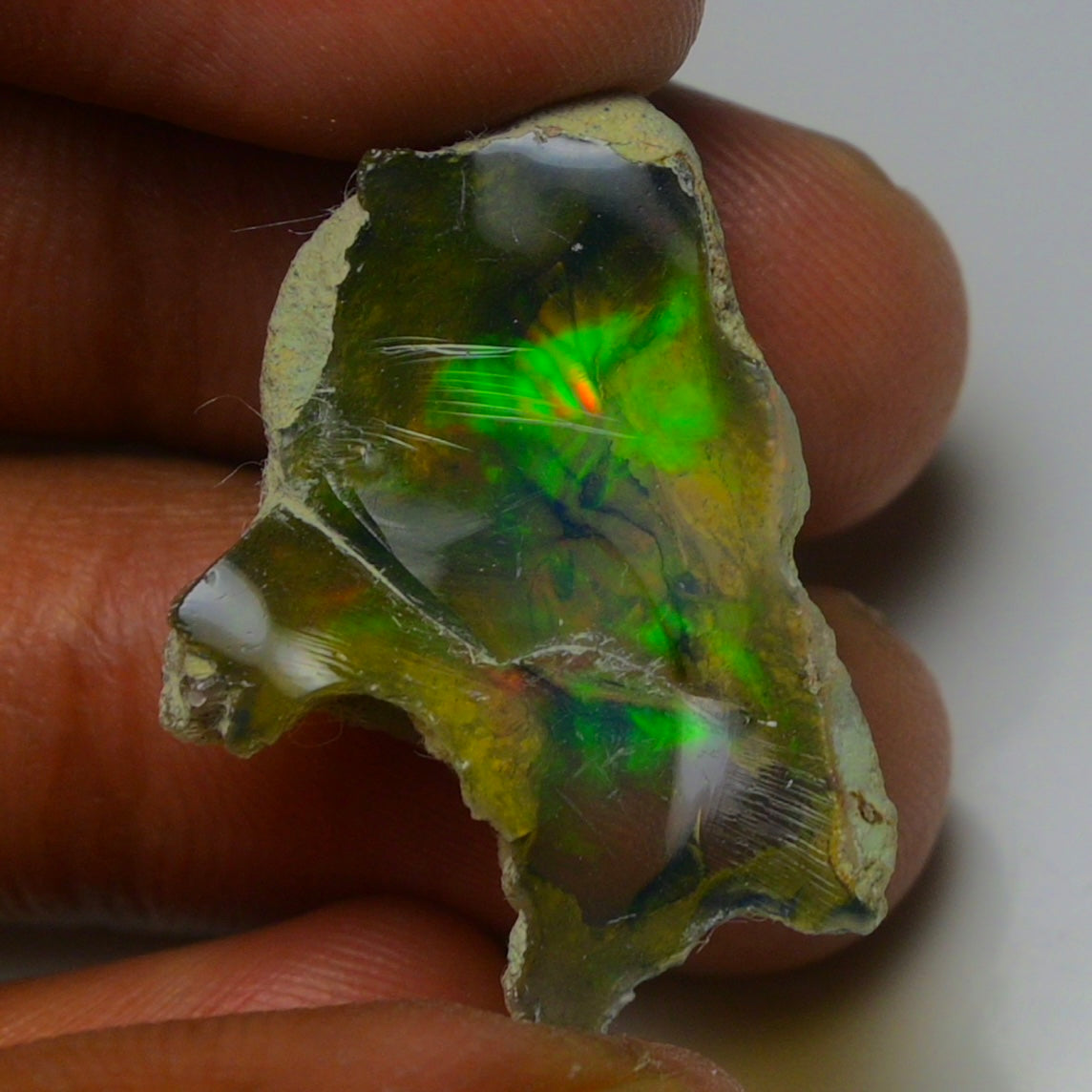 Black Opal 15.20 Carats | Natural Black Ethiopian Opal Rough - Ready for Cutting & Jewelry!