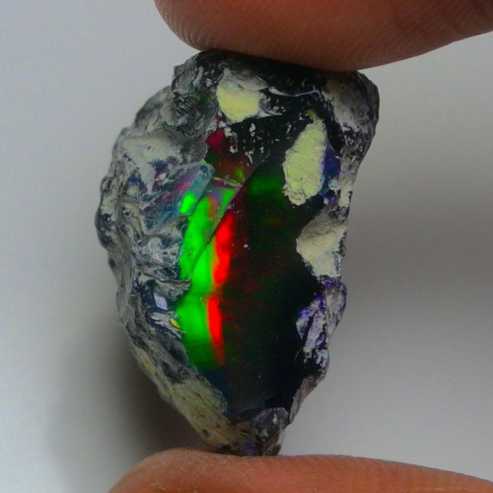 Black Opal 17.85 Carats | Natural Black Ethiopian Opal Rough - Ready for Cutting & Jewelry!