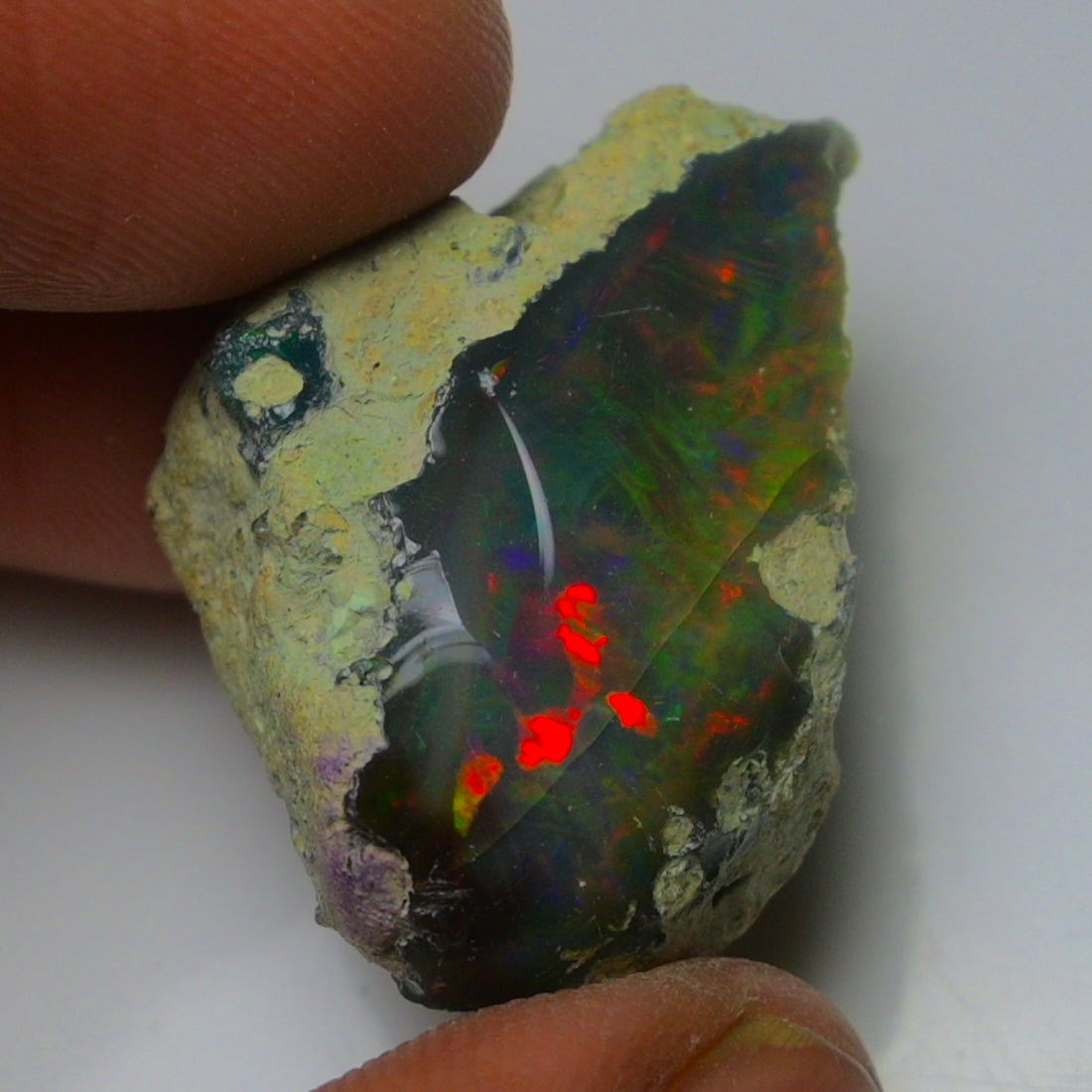 Black Opal 24.35 Carats | Natural Black Ethiopian Opal Rough - Ready for Cutting & Jewelry!