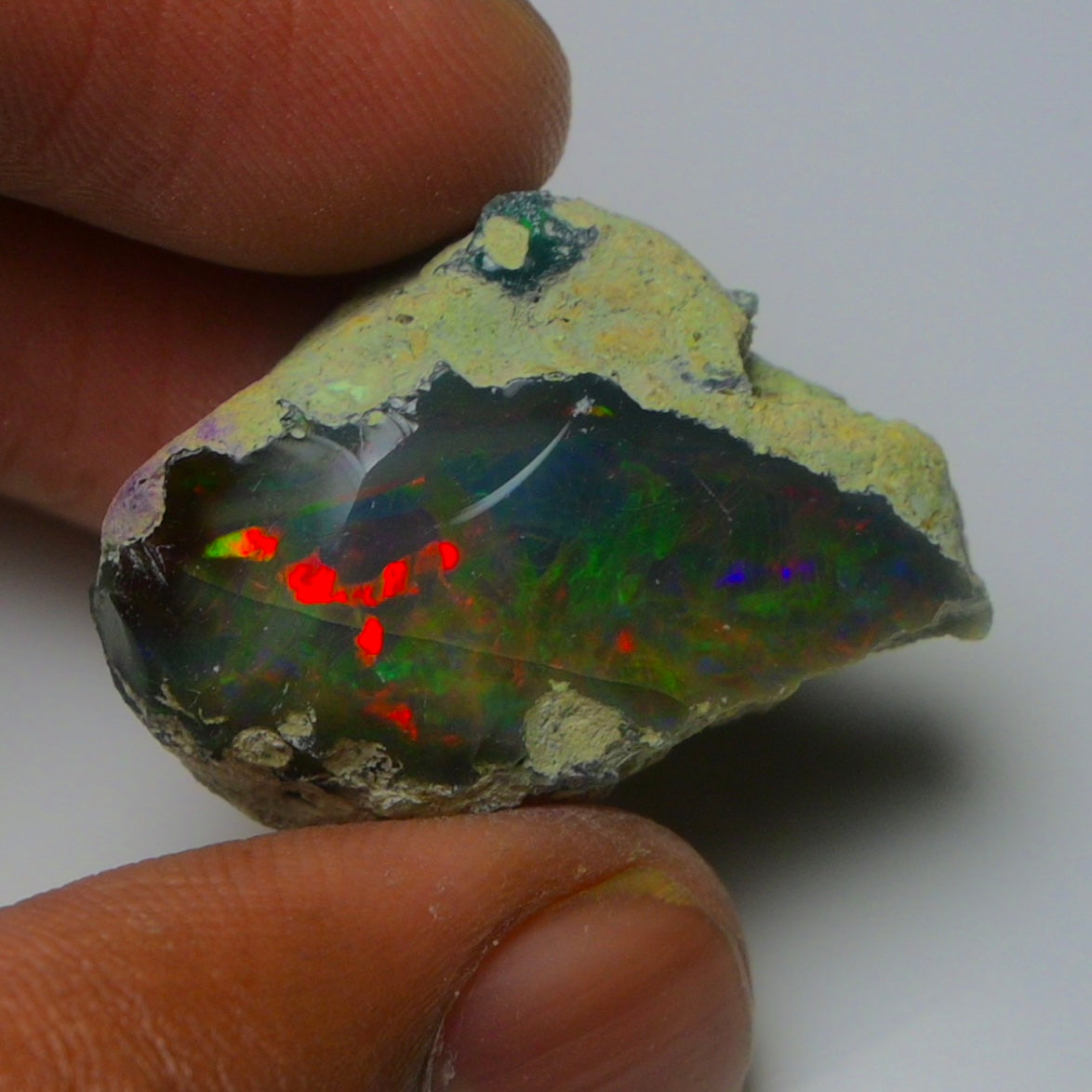 Black Opal 24.35 Carats | Natural Black Ethiopian Opal Rough - Ready for Cutting & Jewelry!