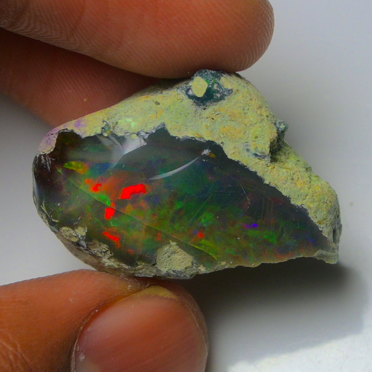 Black Opal 24.35 Carats | Natural Black Ethiopian Opal Rough - Ready for Cutting & Jewelry!