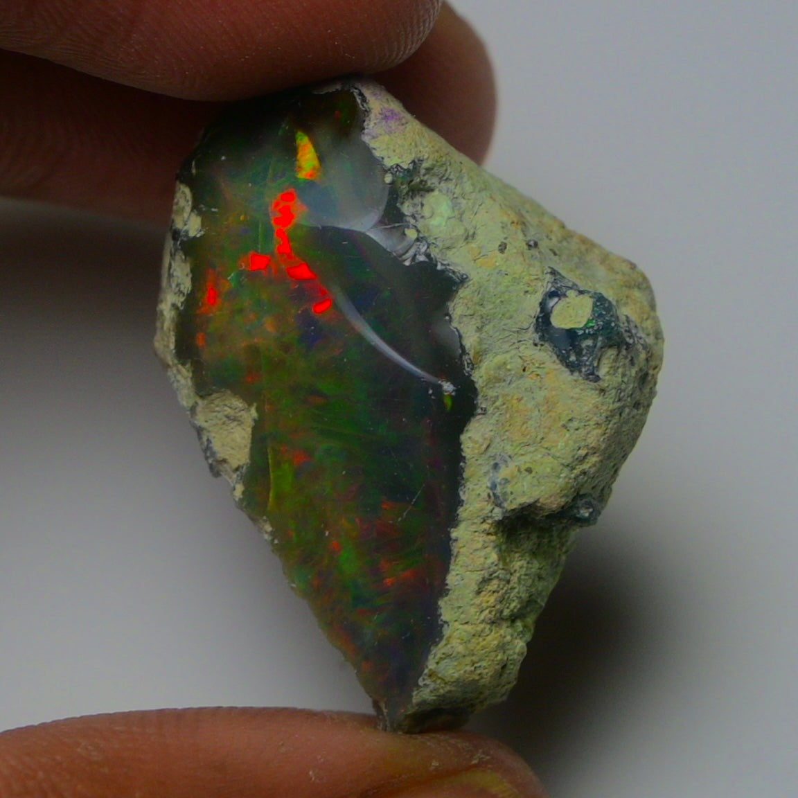 Black Opal 24.35 Carats | Natural Black Ethiopian Opal Rough - Ready for Cutting & Jewelry!