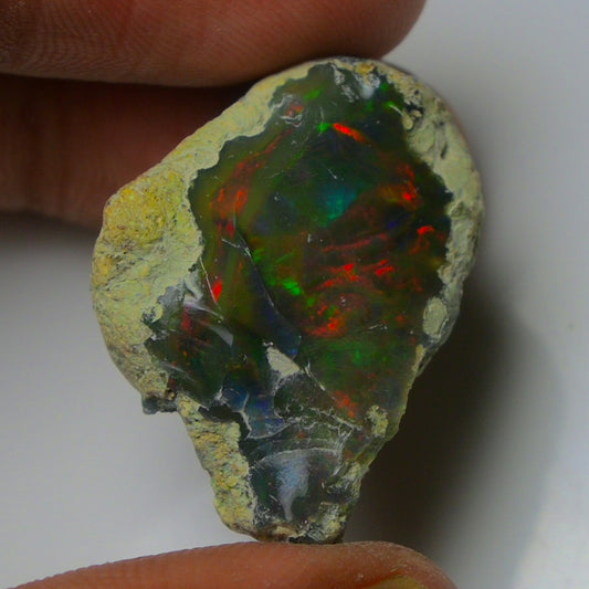 Black Opal 24.35 Carats | Natural Black Ethiopian Opal Rough - Ready for Cutting & Jewelry!