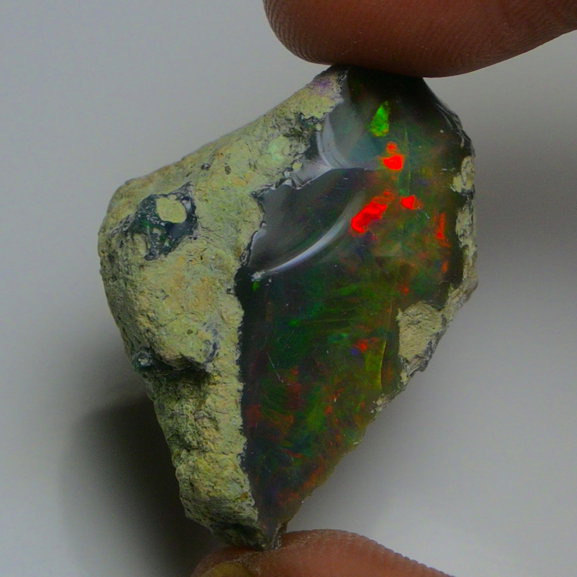 Black Opal 24.35 Carats | Natural Black Ethiopian Opal Rough - Ready for Cutting & Jewelry!