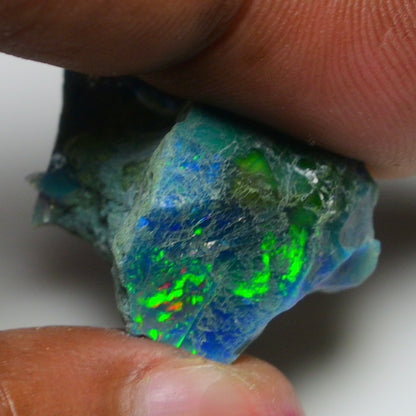 Rare Black Opal 25.45 Carats | Natural Black Ethiopian Opal Rough - Ready for Cutting & Jewelry!