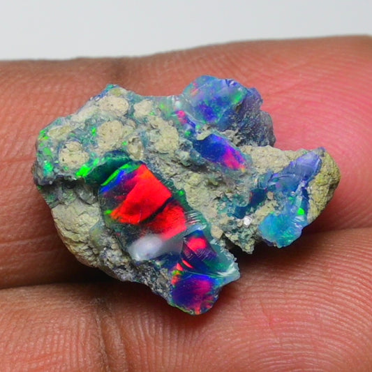 Rare Black Opal 11.40 Carats | Natural Black Ethiopian Opal Rough - Ready for Cutting & Jewelry!
