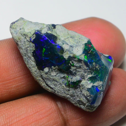 Rare Black Opal 38.30 Carats | Natural Black Ethiopian Opal Rough - Ready for Cutting & Jewelry!