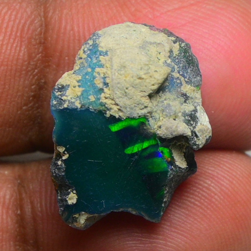 Rare Black Opal 12.80 Carats | Natural Black Ethiopian Opal Rough - Ready for Cutting & Jewelry!