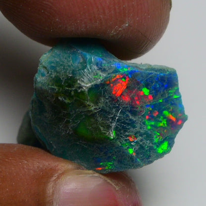 Rare Black Opal 25.45 Carats | Natural Black Ethiopian Opal Rough - Ready for Cutting & Jewelry!