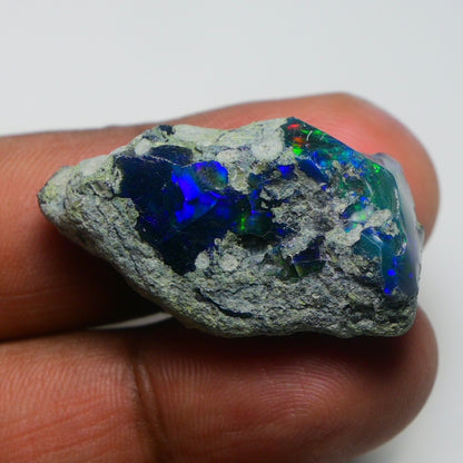 Rare Black Opal 38.30 Carats | Natural Black Ethiopian Opal Rough - Ready for Cutting & Jewelry!