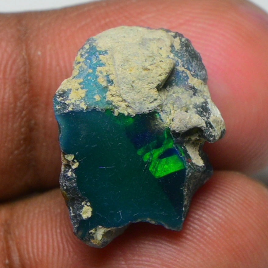 Rare Black Opal 12.80 Carats | Natural Black Ethiopian Opal Rough - Ready for Cutting & Jewelry!