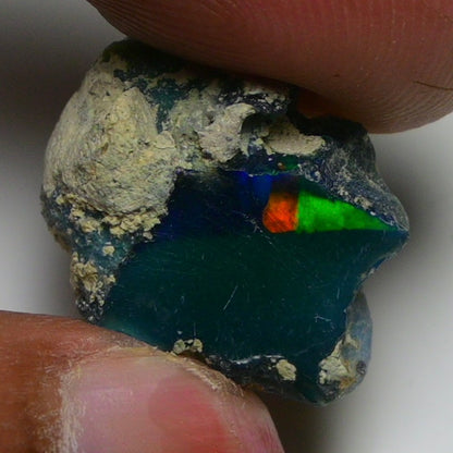 Rare Black Opal 12.80 Carats | Natural Black Ethiopian Opal Rough - Ready for Cutting & Jewelry!