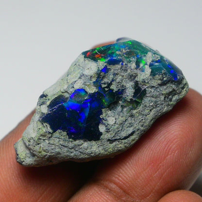 Rare Black Opal 38.30 Carats | Natural Black Ethiopian Opal Rough - Ready for Cutting & Jewelry!