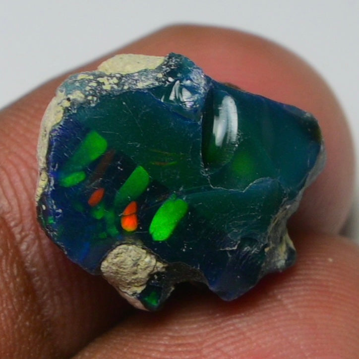 Rare Black Opal 12.80 Carats | Natural Black Ethiopian Opal Rough - Ready for Cutting & Jewelry!