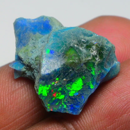 Rare Black Opal 25.45 Carats | Natural Black Ethiopian Opal Rough - Ready for Cutting & Jewelry!