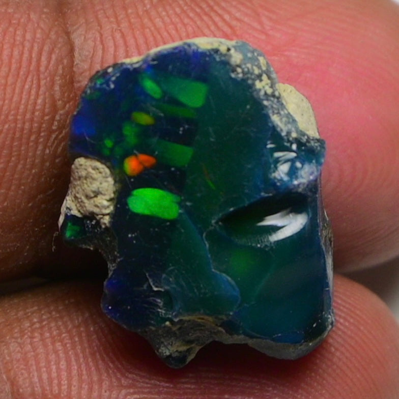 Rare Black Opal 12.80 Carats | Natural Black Ethiopian Opal Rough - Ready for Cutting & Jewelry!