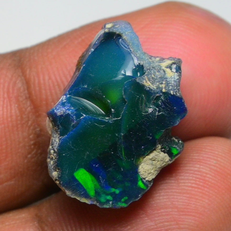 Rare Black Opal 12.80 Carats | Natural Black Ethiopian Opal Rough - Ready for Cutting & Jewelry!