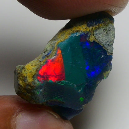 Rare Black Opal 11.25 Carats | Natural Black Ethiopian Opal Rough - Ready for Cutting & Jewelry!