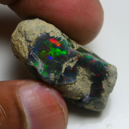 Rare Black Opal 36.05 Carats | Natural Black Ethiopian Opal Rough - Ready for Cutting & Jewelry!